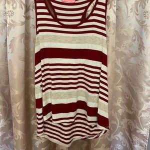 Red/white/tan tank top